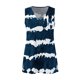 thumbnail image 4 of Playeras,Blusas y Tops,Ropa para Mujer Mujeres Tank Top Mujeres Casual Tie Dye Gradient Stripes Impresión Cuello en V Sin mangas Chaleco Camiseta Blusa Tops (Navy, M), 4 of 6