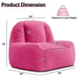 thumbnail image 3 of HOMGUAVA Bean Bag Chair with Soft Sherpa for Adults, Lazy Sofa for Bedroom & Living Room, Pink, 3 of 8