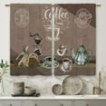 thumbnail image 5 of Coffee Theme Brown Kitchen Curtains Country Vintage Rustic Modern Latte Small Short Cafe Window Curtains Farmhouse Retro Bathroom Window Drapes Treatment Tier Curtains 2 Panels (27.5x39 Inch), 5 of 6