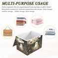 thumbnail image 6 of Yayeee Collapsible Cube Storage Bin with Lid Fabric Closet Decorative Basket with Handles, Ghost in Strawberry Fields, 6 of 7