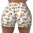 thumbnail image 2 of Daiia Dachshund Dog Puppy Pattern Women's Workout Shorts Biker Shorts - High Waisted Workout Spandex Tummy Control Gym Running Yoga Shorts-Large, 2 of 8