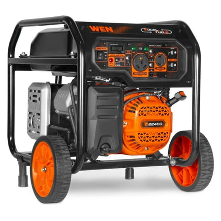 WEN 5,600-Watt Dual Fuel Portable Generator with Wheel Kit, Electric Start, and CO Watchdog (DF5600X)