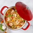 thumbnail image 5 of Martha Stewart Everyday Eastwick 7 Quart Enamel on Steel Dutch Oven Red, 5 of 16