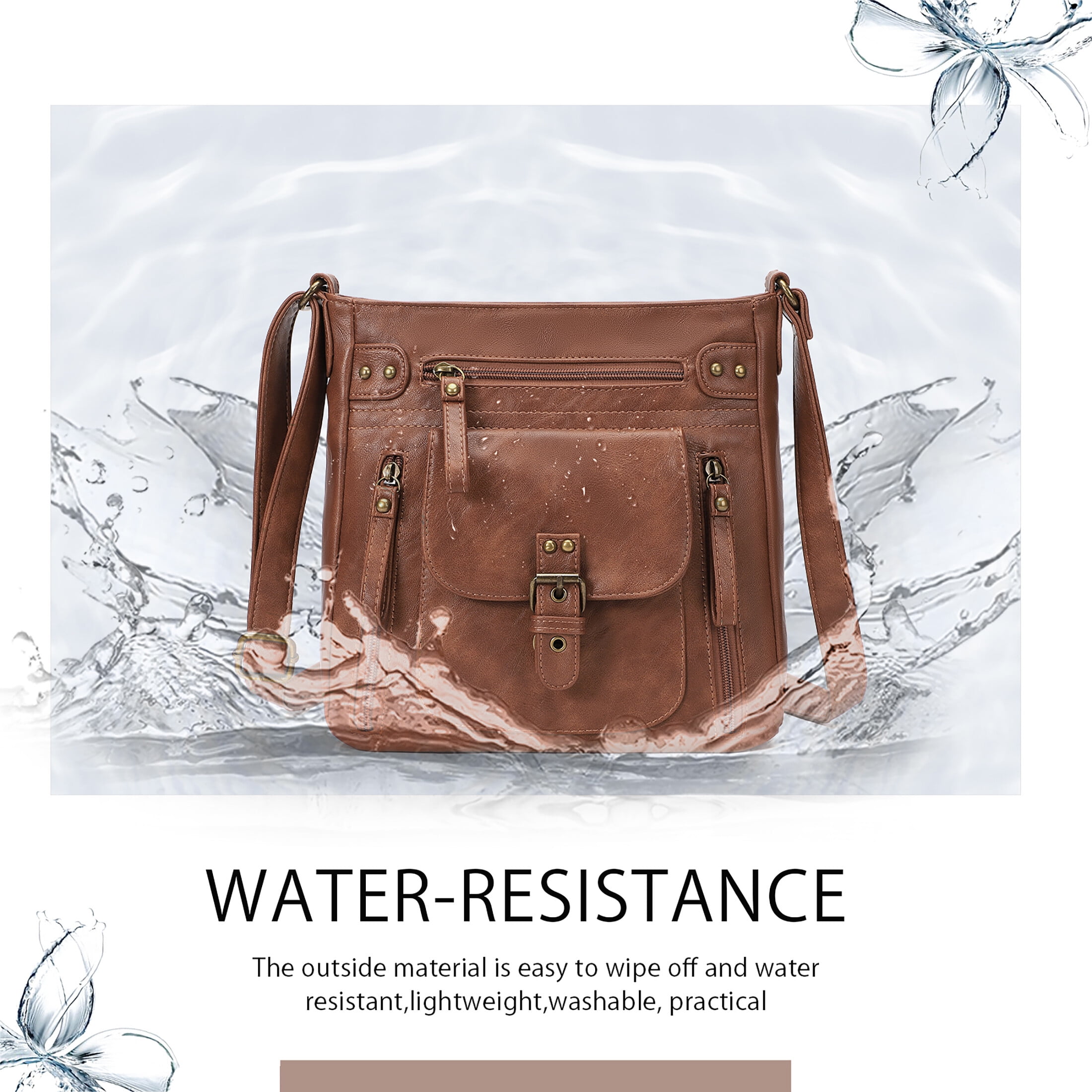 KL928 Medium Crossbody Purses for Women Handbag Leather Crossbody Shoulder Bags with Multi Pockets