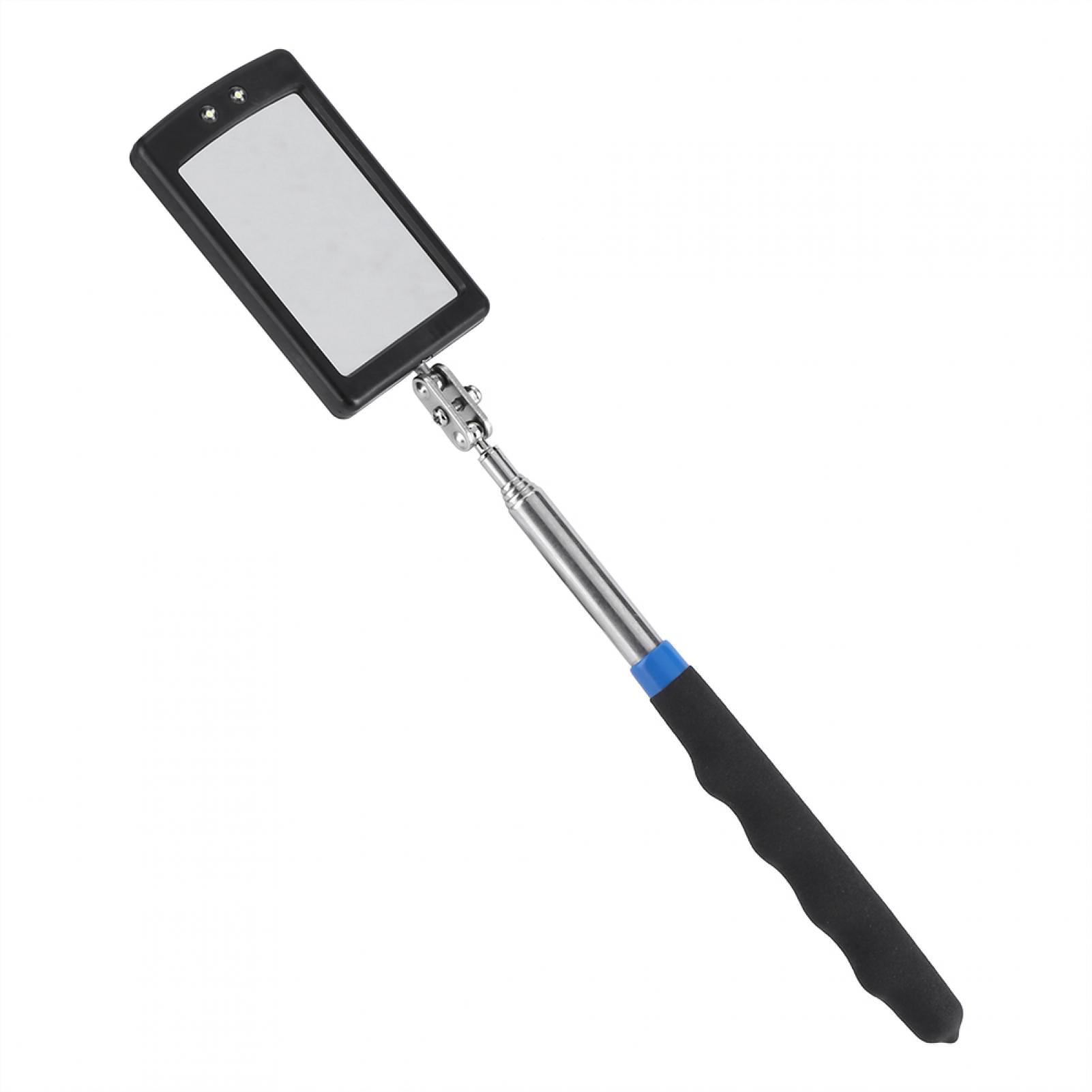 Telescopic Inspection Mirror,LED Telescopic Mirror with 2 Bright LED Light,Expandable Non-Slip Soft Cushion Grip,Car Inspection Tool As Pictures Show 