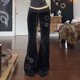 thumbnail image 1 of WILLBEST Pantalones Casuales para Mujer: Elegante Diseño de Cintura Alta con Bolsillo y Cordón para Un Ajuste Relajado, Ideales para Uso Diario y para Combinar con Estampados de Halloween. Grande, 1 of 4