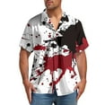 thumbnail image 1 of Blusa y camisa de manga corta con cuello vuelto para hombre, blusa informal de moda con botones y manga corta para hombre, 1 of 5