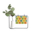 thumbnail image 1 of Flores de pétalos de color caramelo pasto Marco De Metal Florero De Cerámica Decoración, 1 of 4