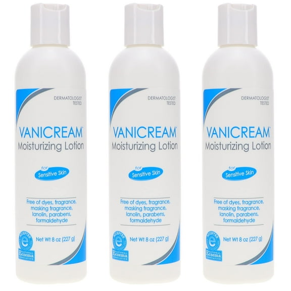 Vanicream Moisturizing Lotion 8 Ounce, (Pack of 3)