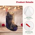 thumbnail image 4 of Lsque Purple Flower Lazy Cat Pattern 18 Inch Christmas Stockings, Festive Holiday Stocking for Christmas Decorations Holiday Decor, 4 of 8