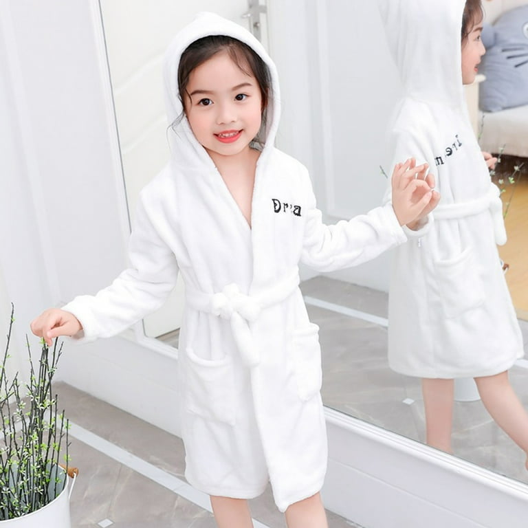 Girls white dressing gown best sale