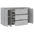 thumbnail image 5 of vidaXL Sideboard with 3 Drawers Concrete Grey 120x41x75 cm Engineered Wood, 5 of 5