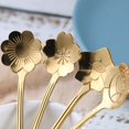 thumbnail image 4 of 12 Piezas Cucharita de Postre de Flores de Acero Inoxidable Lindo Cuchara de Café Cuchara de Oro Sakura Rose Cuchara, 4 of 5