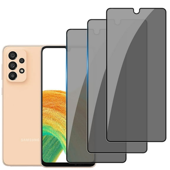 ZYQEEE Privacy Screen Protector Tempered Glass for Samsung Galaxy A33 5G - Scratch Resistant Protective Film - Easy Installation Edge to Edge Protection - Bubble Free
