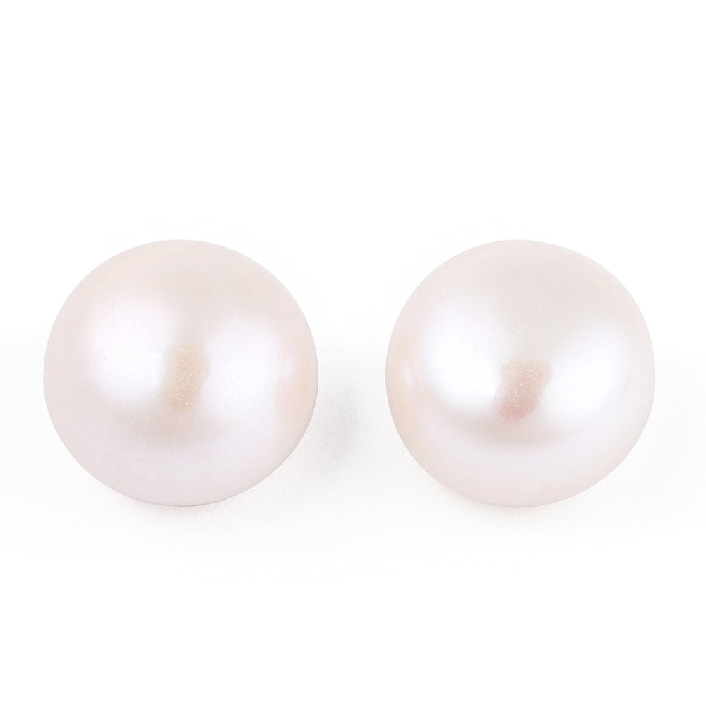 Natural Cultured Freshwater Pearl Beads Cultured Freshwater Pearl No Hole/Undrilled Round Creamy White 10~11.5x6~9.5mm diy
