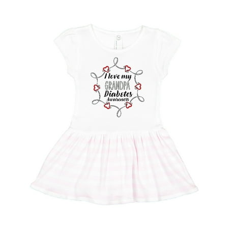 

Inktastic I Love My Grandpa Diabetes Awareness Gift Toddler Girl Dress