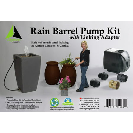 Algreen Rain Barrel Pump Upgrade Kit 500 Gph (Best Rain Barrel Pump)