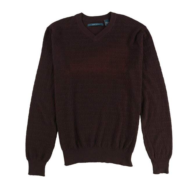 Perry Ellis Chandail Col Rond pour Hommes, Violet, Grand
