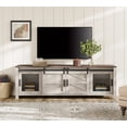 thumbnail image 7 of WAMPAT Farmhouse Kitchen Coffee Bar Cabinet, Sideboard Credenza with Sliding Barn Door & Adjustable Shelf, Wooden Accent Cabinet for Kitchen, Rustic White, 7 of 7