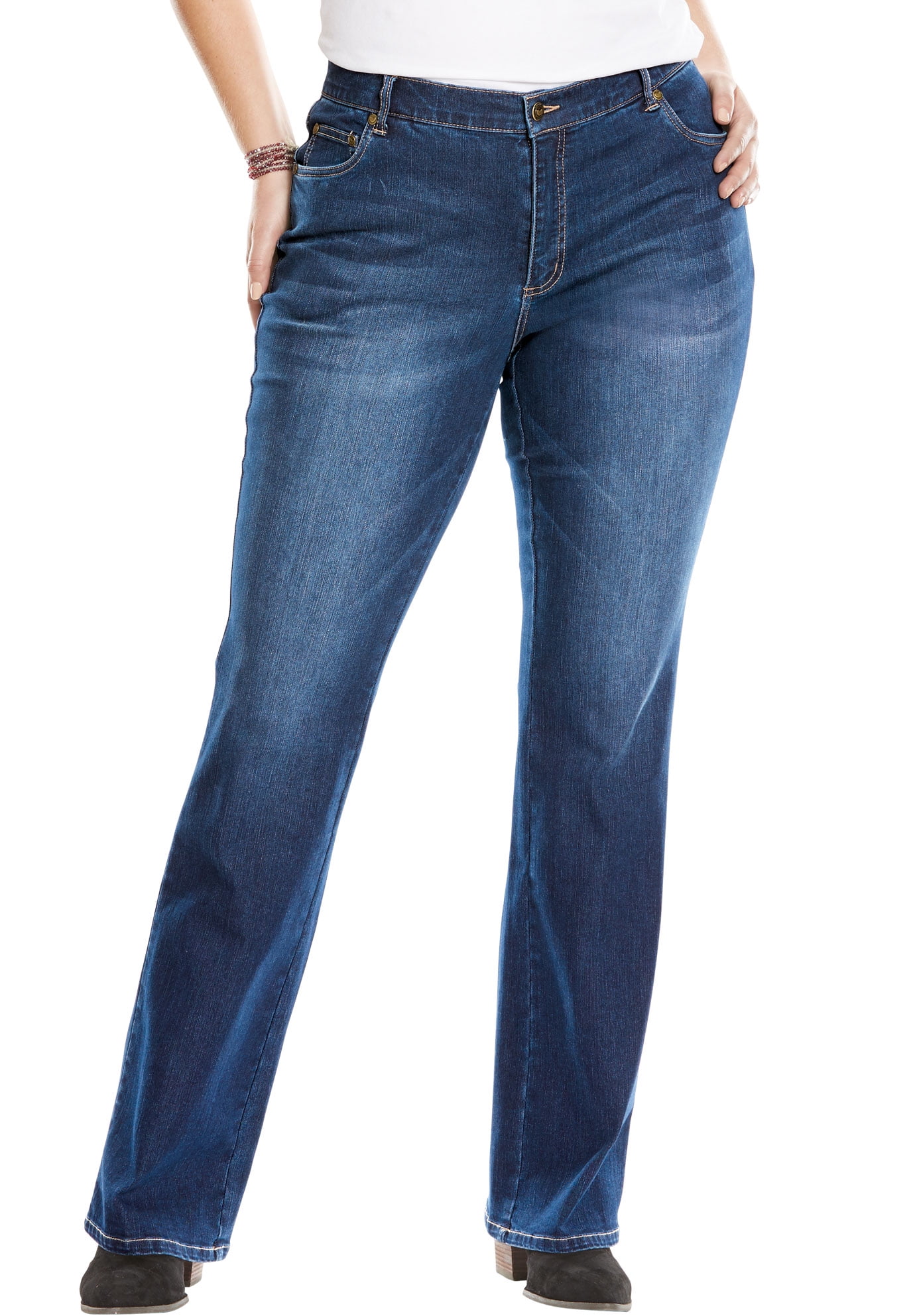 Woman Within - Woman Within Plus Size Tall Bootcut Stretch Jean Jeans ...