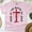 Light Pink, variant on Saved by the Blood of Jesus T-Shirt | Christian Cross Graphic Tee, White, Size S