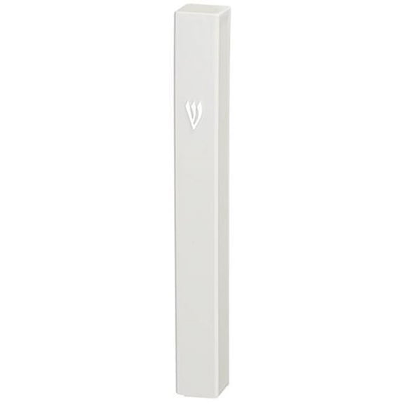 Art Judaica 23860 15 cm White Plastic Mezuzah Cover with Rubber Cork