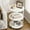 Marble White, variant on Small Round End Table - 3 Tier Design Accent Table, Narrow Side or Bedside Stand, Industrial Vintage Nightstand for Bedroom, Living Room, or Small Spaces