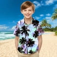 thumbnail image 2 of Atogsazn Toddler Boys Hawaiian Shirts Kids Casual Short Sleeve Shirts Summer Beach Top Clothing for Children Purple 14-15 Years, 2 of 9
