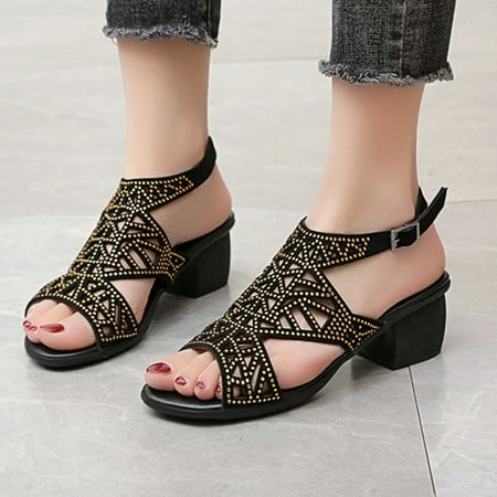 

DAETIROS Daily Leisure High Heel 0pen Toe Comfortable Womens Sandals Multicolor Size 6