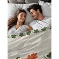 thumbnail image 5 of Queen Flat Sheet Only Fall Orange Yellow Pumpkins Soft Microfiber Cooling Bedding Sheets Thanksgiving Maple Leaves Flat Bed Sheet for Hotel,Home Decor, 5 of 6