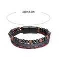 thumbnail image 3 of LEHOZIHEQ Leather Beads Bracelets for Men, Braided Leather Tiger Eye Lava Rock Stone Bracelets for Men with Stainless Steel Magnetic Clasp, Mens Leather Beaded Bracelets Jewelry Anxiety Stress Relief, 3 of 3