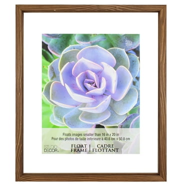 16" x 20" Walnut Float Picture Frame by Studio Décor - Includes Pre-attached Hanging Hardware - Horizontal or Vertical Display - 1 Pack