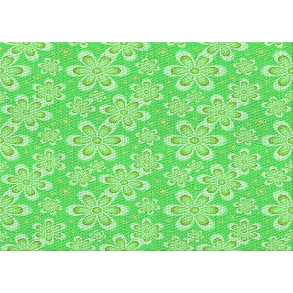 Ahgly Company Indoor Rectangle Patterned Emerald Green Area Rugs, 3' x 5'