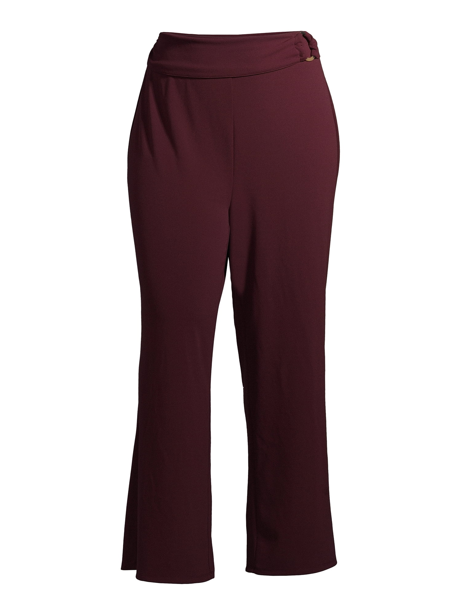 Heart N' Crush Plus Size Solid Wide Leg Pants with Foldover Waist