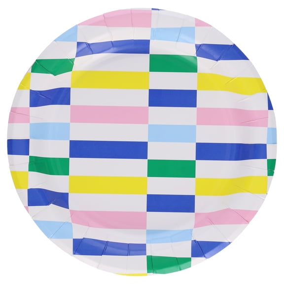Striped Disposable Paper Plates, 7", Multicolor, 24 Count, by Way To Celebrate