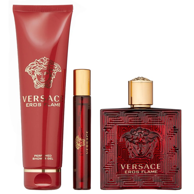 Versace Eros Flame 3pcs Gift Set For Men 100ml Eau De Parfum Spray