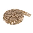 thumbnail image 3 of Abbracc 1yard Diamond Rhinestone Ribbon Crystal Beaded Patch Clothes Applique 1.5cm Yellow, 3 of 7