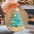thumbnail image 3 of Coastal Sea Glass Hanging Ornament Beach Themed Holiday Pendant For Family Gatherings Ocean Charm Decor For Coastal Home And Interior Wall, 3 of 5