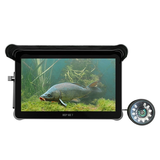 DEEP SEE 7 Underwater Camera, 7-Inch IPS Screen, Infrared Night Vision, Temperature & Depth Display, for Ice/Lake/Boat Fishing
