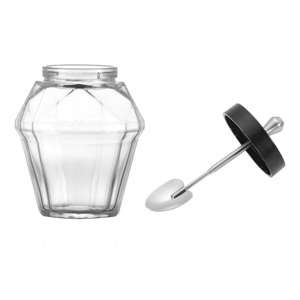 Dispensador De Condimentos De Vidrio De 250 Ml Contenedor De Condimentos De Vidrio Frascos De Condimentos No Tóxicos Buen Sellado Con Cuchara Telescópica Para Sal Azúcar Pimienta Speravity HA014445-00