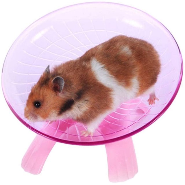 Hamster Flying Saucer Silent Running Exercise Wheel for Gerbil Rat Mouse Hedgehog Small Animals (Blue)