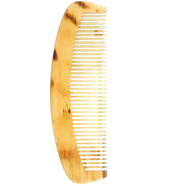 BRIGHTFUFU Peine de cuerno natural, peine alisador de cabello portátil antiestático, previene la caída del cabello para mujer (14 cm)