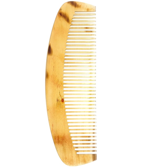 BRIGHTFUFU Peine de cuerno natural, peine alisador de cabello portátil antiestático, previene la caída del cabello para mujer (14 cm)