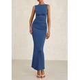 thumbnail image 4 of Vestido midi PRETTYGARDEN 2025 de verano sin mangas con pliegues para mujer, 4 of 9