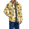 thumbnail image 2 of Wukai European-style Pattern Sunflower A Print Men's Zip-Up Hoodie,Fleece Full-Zip Hoodie for Men, Hooded Sweatshirt-Medium, 2 of 5