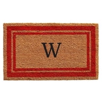 Calloway Mills Red Border 24" x 36" Monogram Outdoor Doormat (Letter W)