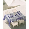 thumbnail image 2 of 52x70 Inch Outdoor Tablecloth with Umbrella Hole Zipper Rectangle Purple Beach Coastal Rectangular Tablecloths Outside Waterproof Summer Starfish Shell Coral Patio Table Cloth Cover for Picnic Party, 2 of 8