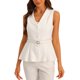 thumbnail image 1 of CHALECO DE OFICINA CON CINTURÓN Y HEM PEPLUM DE BOTONES Y COLLAR EN PICO SIN MANGAS PARA MUJERES INSPIRE CHIC TALLA XS BLANCO, 1 of 6