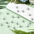 thumbnail image 4 of Brass Stud Earring Findings 20 Pcs Bowknot Earring Hooks and 30 Pcs Plastic Ear Nuts Platinum Cubic Zirconia Earring Earring Backs Earring Making Set for Jewelry Making Clear, 4 of 7