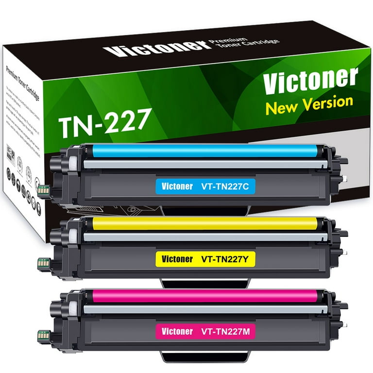 Victoner 3-Pack Compatible Toner for Brother TN-227C TN-227M TN-227Y HL-L3210CW  HL-L3290CDW MFC-L3750CDW MFC-L3710CW HL-L3230CDW L3270CDW MFC-L3770CDW  Printer Cyan, Magenta, Yellow 